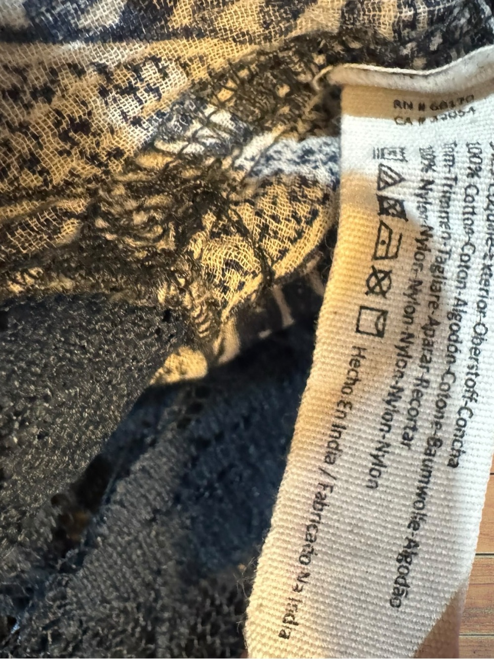 Free People Printed Cami Bell Trapeze Tank Top - Boho Lace Tunic NWT Size Small - Picture 7 of 15